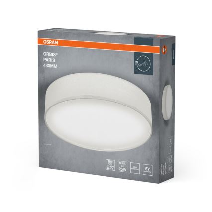 Osram - Lámpara de techo ORBIS PARIS 3xE27/25W/230V Ø 48 cm blanca