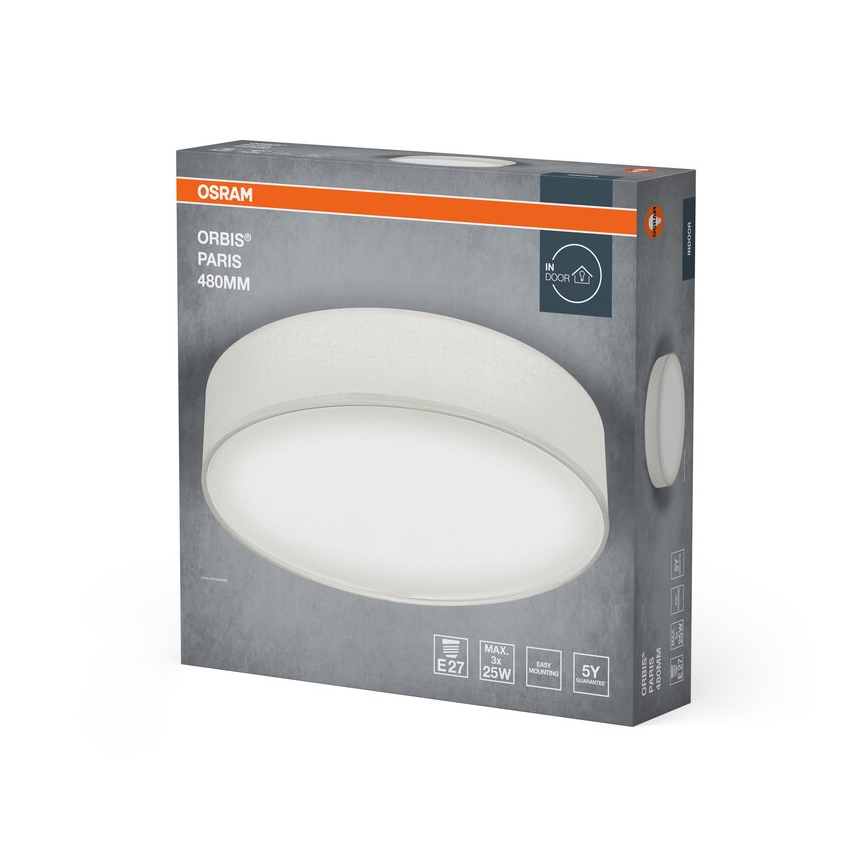Osram - Lámpara de techo ORBIS PARIS 3xE27/25W/230V Ø 48 cm blanca