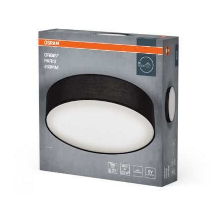 Osram - Lámpara de techo ORBIS PARIS 3xE27/25W/230V Ø 48 cm negra
