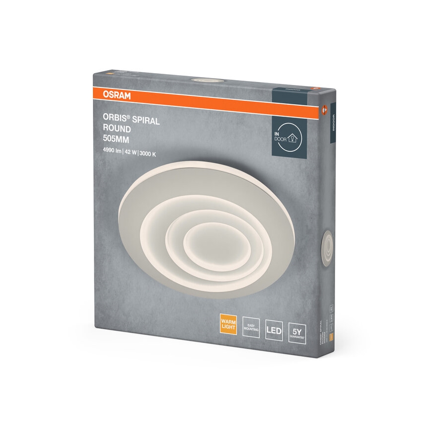 Osram - Lámpara de techo ORBIS SPIRAL LED/42W/230V, diámetro 50,5 cm