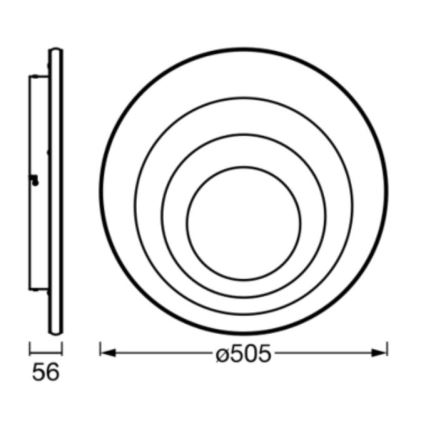 Osram - Lámpara de techo ORBIS SPIRAL LED/42W/230V, diámetro 50,5 cm