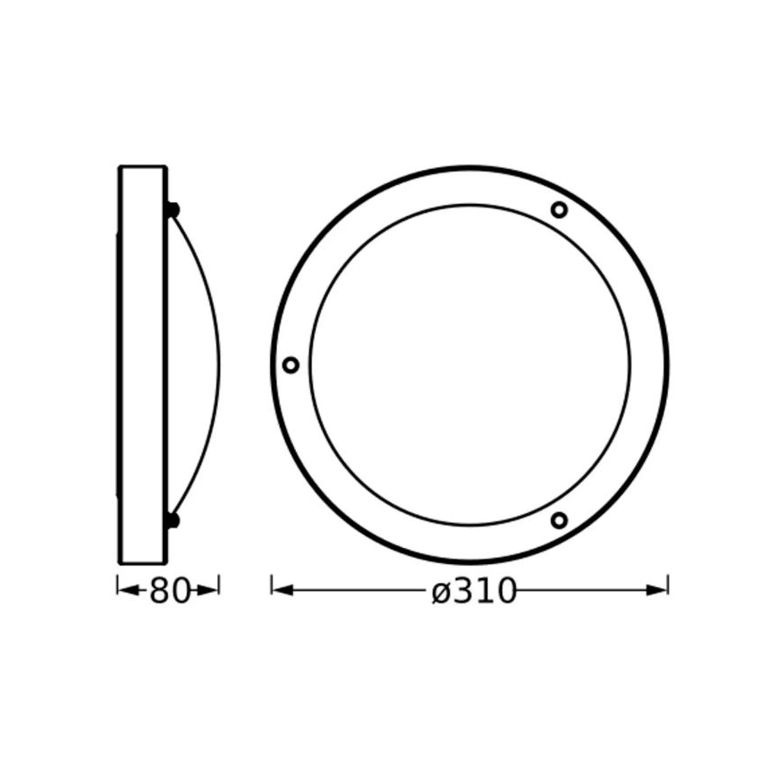 Osram - Luminaria de techo para baño BATHROOM CLASSIC 1xE27/15W/230V Ø 31 cm IP44