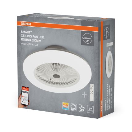 Osram - Lámpara de techo LED regulable con ventilador SMART+ LED/75W/230V 3000-6500K Wi-Fi + control remoto