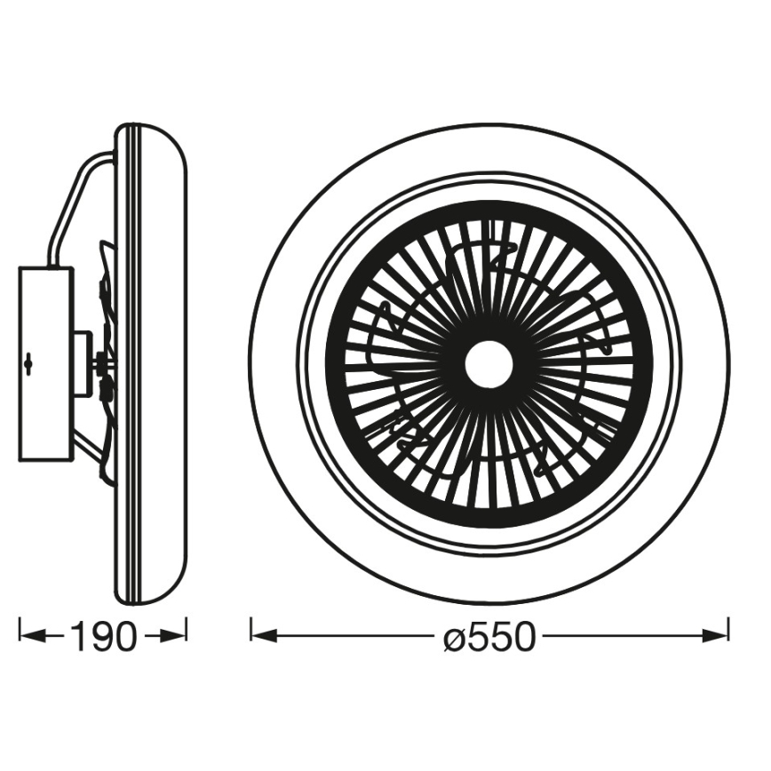 Osram - Lámpara de techo LED regulable con ventilador SMART+ LED/75W/230V 3000-6500K Wi-Fi + control remoto