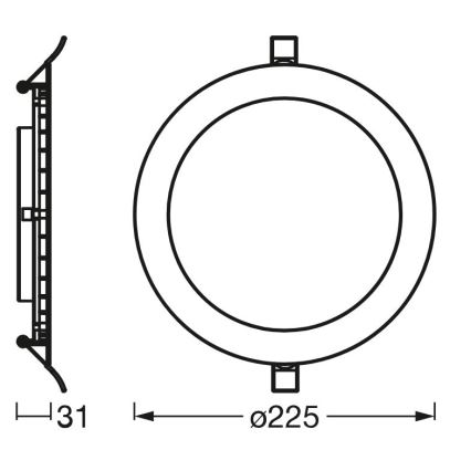 Osram - Lámpara empotrable LED SLIM LED/22W/230V 3000K