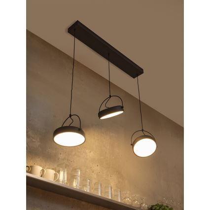 Osram - Lámpara LED colgante con cable DECOR PUCK 3xLED/12W/230V CRI 90 negra