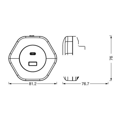 Osram - Luz nocturna LED de enchufe con USB LUNETTA LED/15W/230V blanca