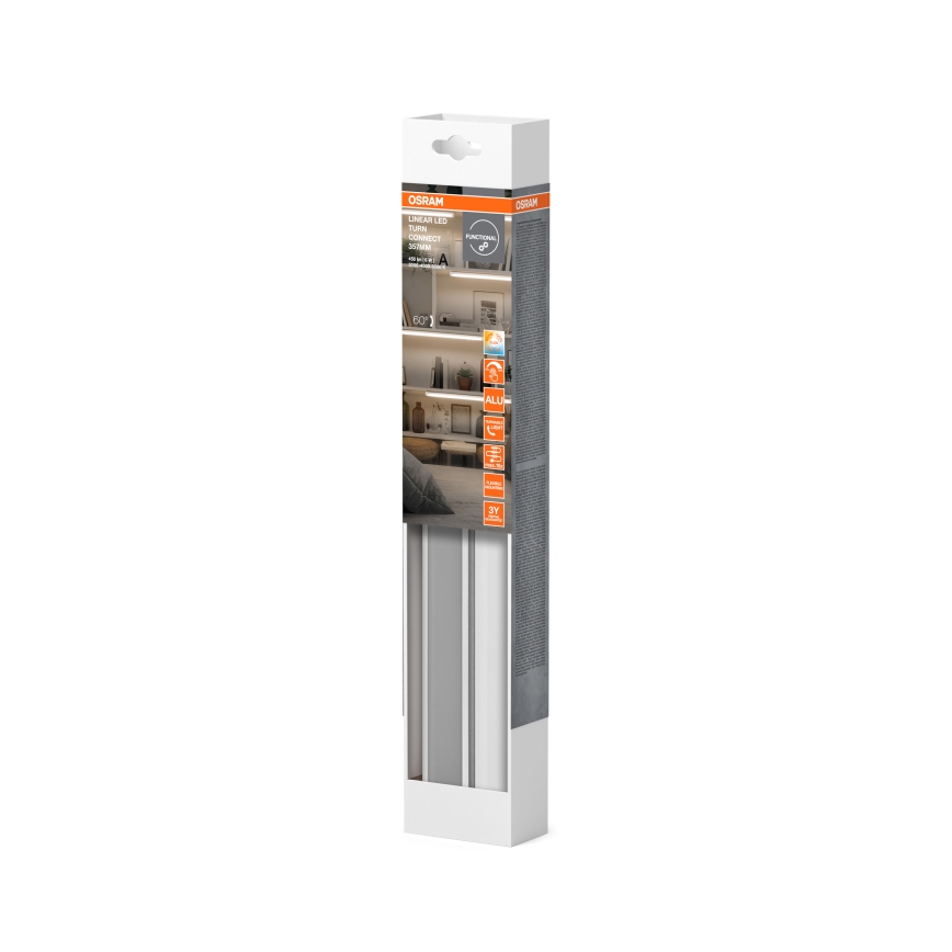 Osram - Luminaria LED regulable LINEAR TURN para montaje bajo mueble, 6W/230V, 3000/4000/6500K, 35 cm, blanca