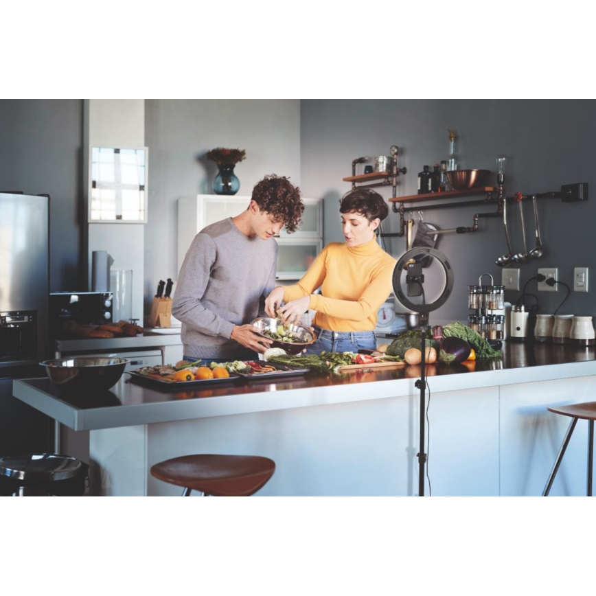 Osram - Lámpara LED regulable con trípode y soporte para vlogs LED/6W/USB 210 mAh