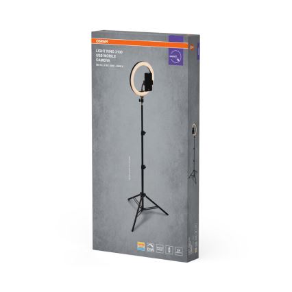 Osram - Lámpara LED regulable con trípode y soporte para vlogs LED/6W/USB 210 mAh