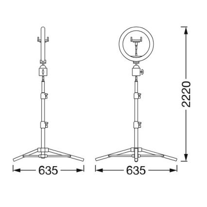 Osram - Lámpara LED regulable con trípode y soporte para vlogs LED/6W/USB 210 mAh