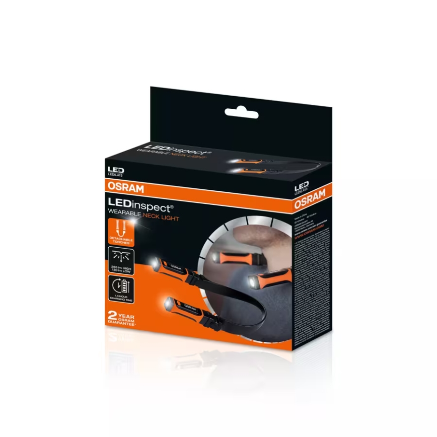 Osram - Linterna recargable regulable LEDINSPECT luz portátil para el cuello LED/1W/3,7V IP54 1000 mAh