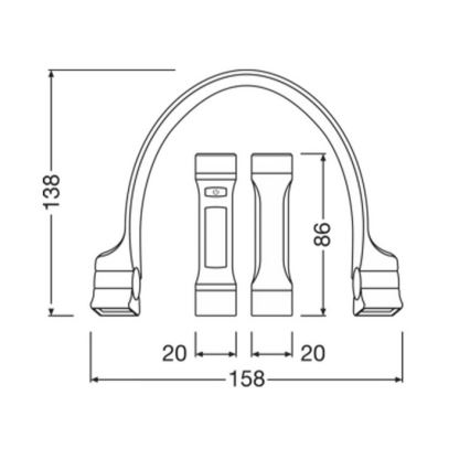 Osram - Linterna recargable regulable LEDINSPECT luz portátil para el cuello LED/1W/3,7V IP54 1000 mAh