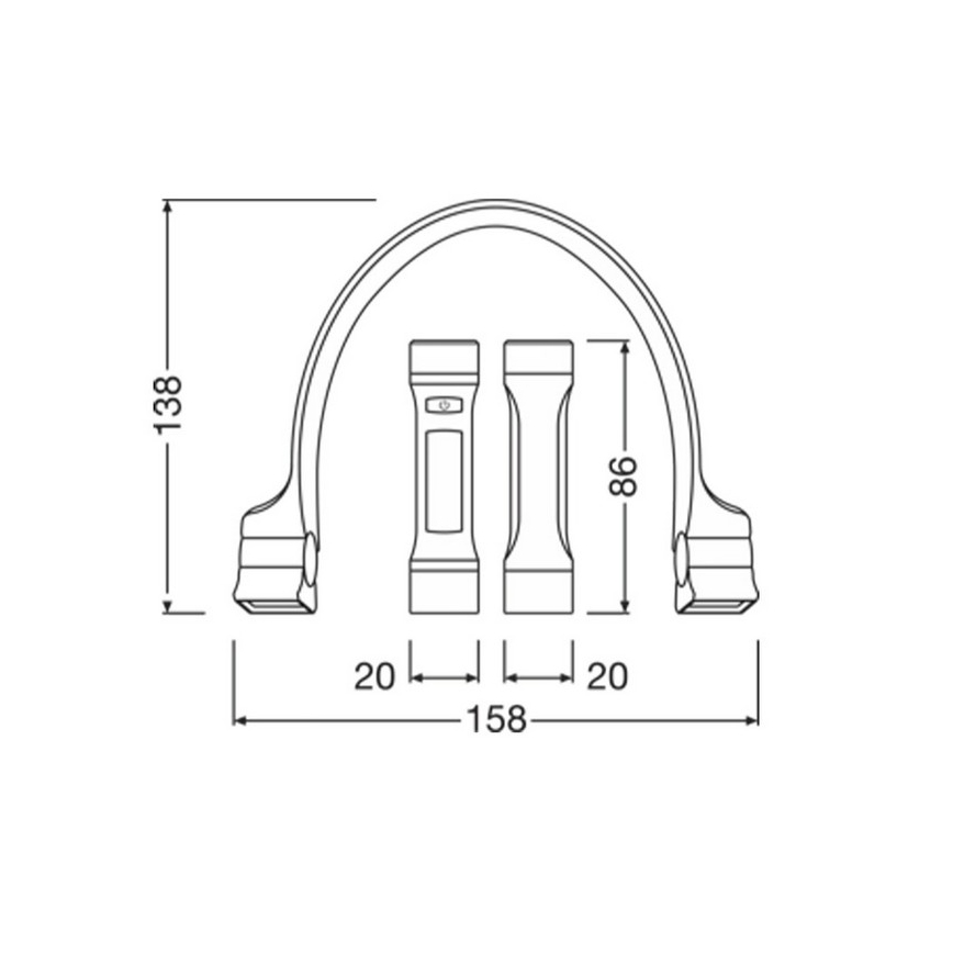 Osram - linterna recargable LED regulable LEDINSPECT, luz de cuello portátil, LED/1W/3,7V, IP54