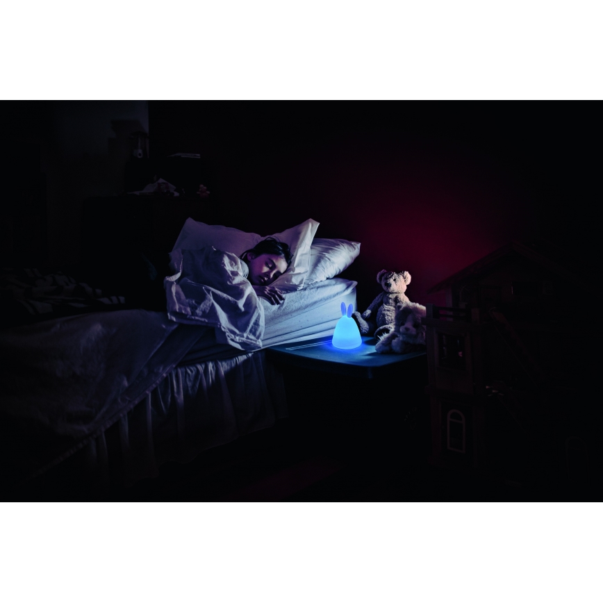 Osram - Lámpara nocturna infantil táctil TOUCH LED/2,5W/5V 1200 mAh conejito