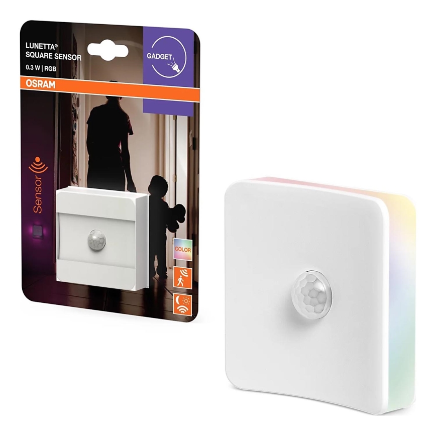 Osram - Lámpara orientadora LED RGB para enchufe con sensor LUNETTA LED/0,3W/230V