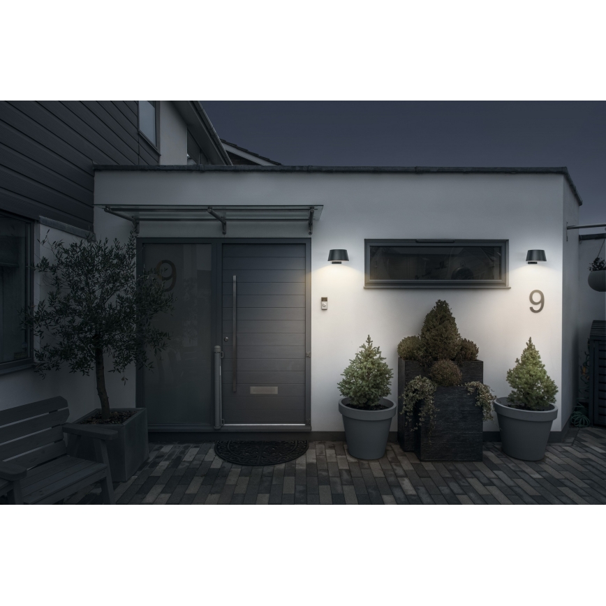 Osram - Aplique solar de pared LED con sensor ENDURA STYLE LED/10,1W/4,2V 2000 mAh IP54 antracita