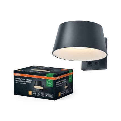 Osram - Aplique solar de pared LED con sensor ENDURA STYLE LED/10,1W/4,2V 2000 mAh IP54 antracita
