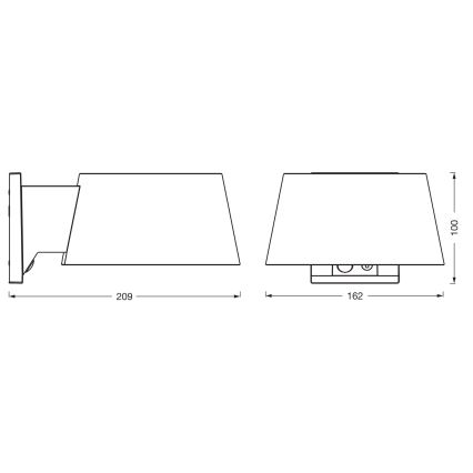 Osram - Aplique solar de pared LED con sensor ENDURA STYLE LED/10,1W/4,2V 2000 mAh IP54 antracita