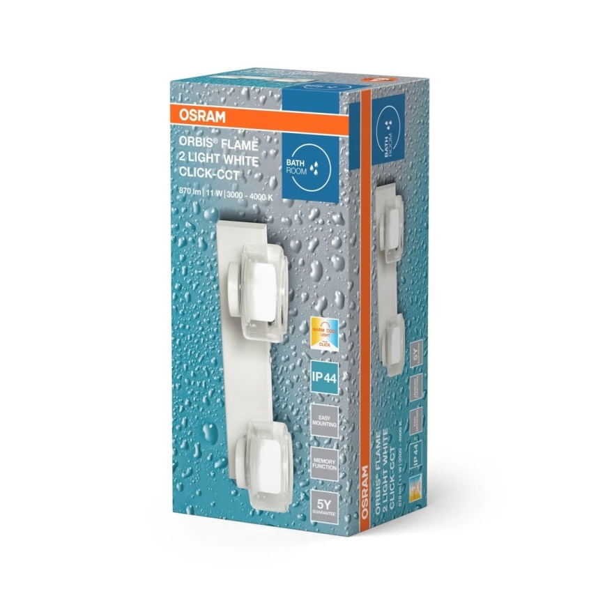 Osram - Aplique LED de pared para baño ORBIS FLAME 2xLED/5,5W/230V IP44 blanco