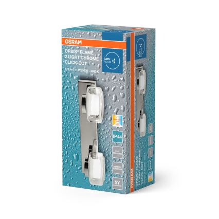 Osram - Aplique LED de pared para baño ORBIS FLAME 2xLED/5,5W/230V 3000/4000K IP44 cromado brillante