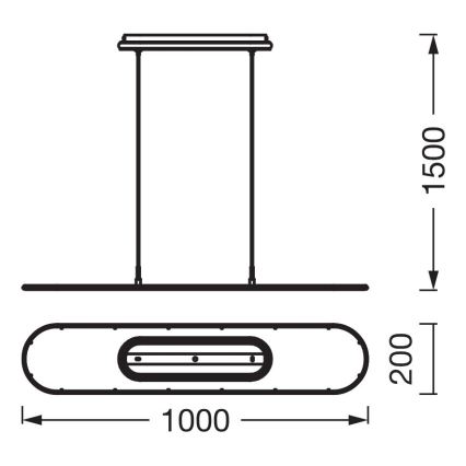 Osram - Lámpara colgante LED regulable con cable OFFICE LINE LED/57W/230V 4000K 100 cm CRI 90 negra