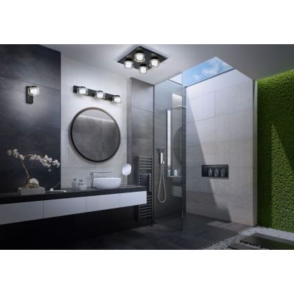 Osram - Lámpara LED de techo para baño ORBIS FLAME 4xLED/5,5W/230V 3000/4000K IP44 negro