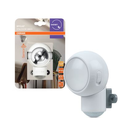 Osram - Luz LED orientativa para exterior con detector de movimiento y sensor crepuscular SPYLUX LED/0,3W/4,5V IP43 blanco
