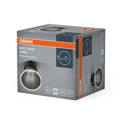 Osram - Luminaria empotrada LED SPOT TWIST LED/10 W/230 V 4000 K diámetro 9,3 cm blanco/plateado