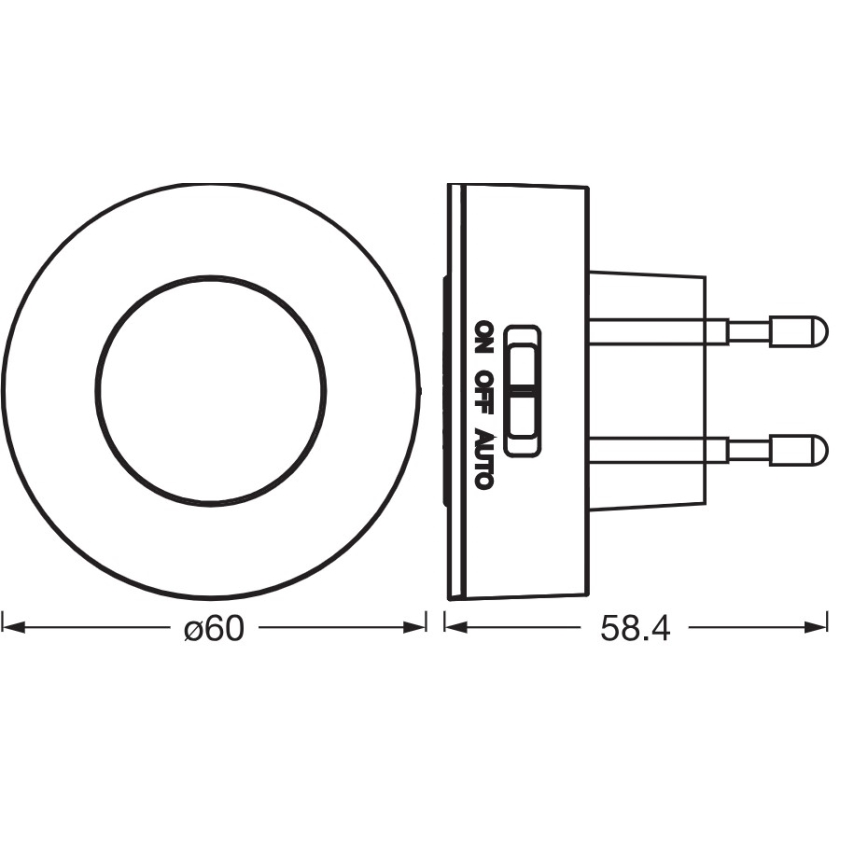 Osram - Luz nocturna LED con sensor de movimiento y crepuscular LUNETTA LED/0,31W/230V blanco