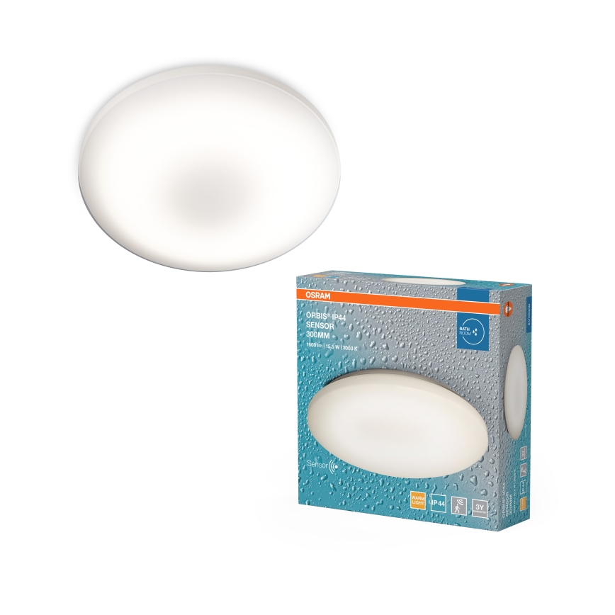 Osram - Lámpara de techo LED para baño con sensor de movimiento y de crepúsculo ORBIS LED/15,5W/230V Ø 30 cm IP44 blanca