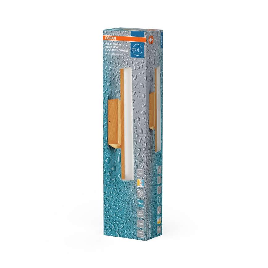 Osram - Iluminación LED regulable con sensor táctil para espejo de baño ORBIS MIRROR LED/6,8W/230V 40 cm 3000/4000K IP44 beige