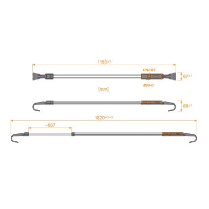 Osram - Linterna LED recargable regulable LEDINSPECT UNDERBONNET LED/16W/3,7V IP65 4400 mAh