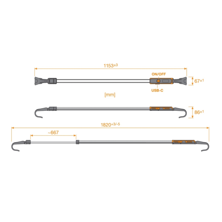 Osram - Linterna LED recargable regulable LEDINSPECT UNDERBONNET LED/16W/3,7V IP65 4400 mAh