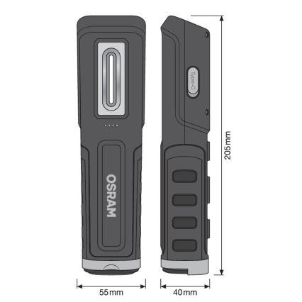 Osram - Linterna recargable LED regulable LEDINSPECT WIRE-FREE PRO 600 LED/5W/3,7V IP54
