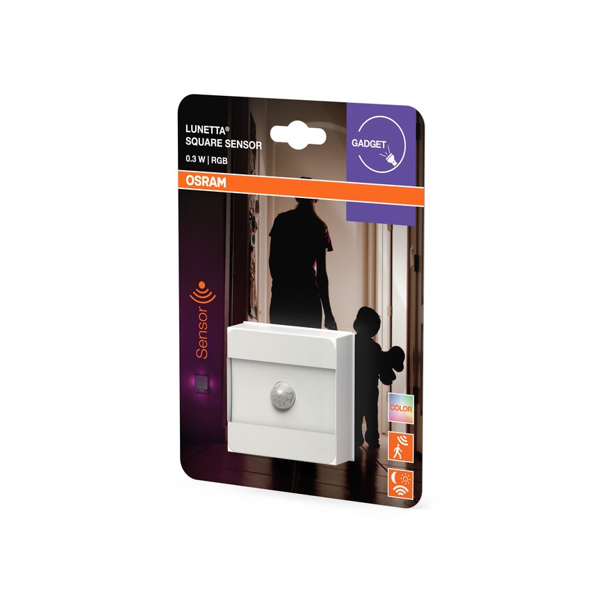 Osram - Lámpara orientadora LED RGB para enchufe con sensor LUNETTA LED/0,3W/230V