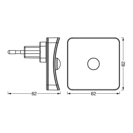 Osram - Lámpara orientadora LED RGB para enchufe con sensor LUNETTA LED/0,3W/230V