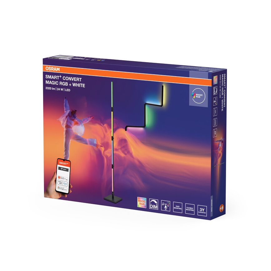 Osram - Lámpara de pie LED RGBW regulable 2 en 1 SMART+ MAGIC LED/24W/230V Wi-Fi
