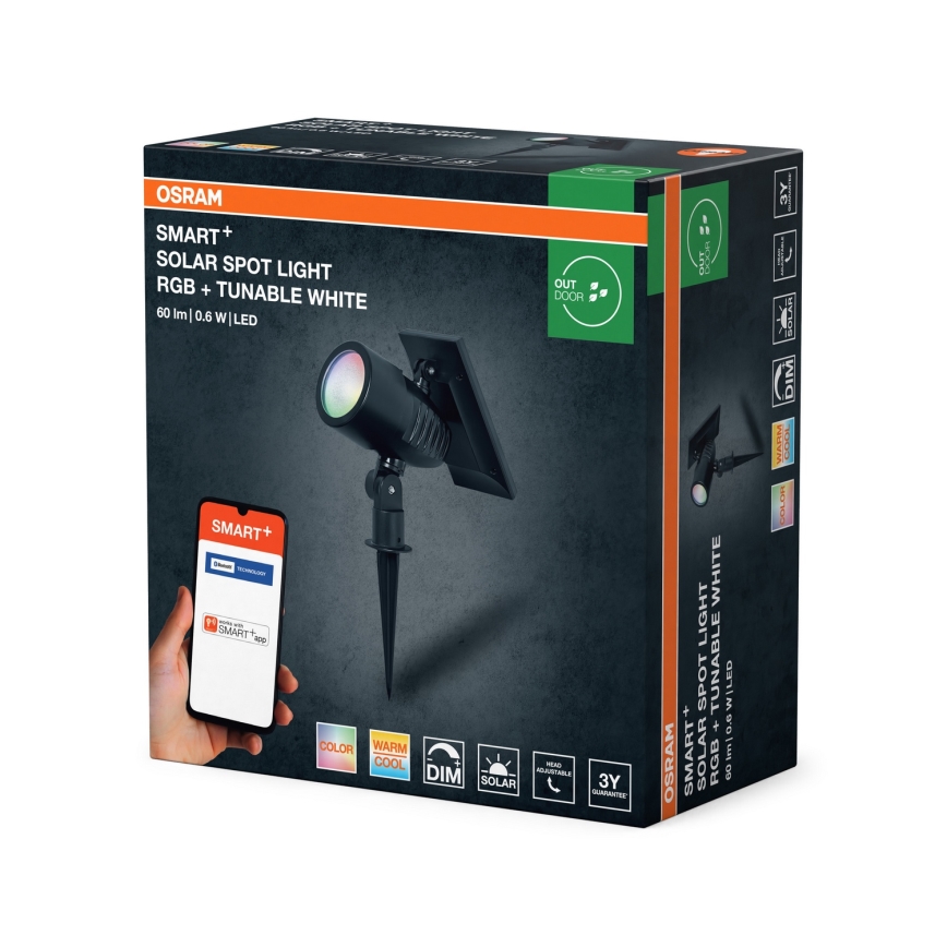 Ledvance - Lámpara solar regulable LED RGBW SMART+ SOLAR LED/0,6W/3,7V 2000 mAh 3000-6500K IP44