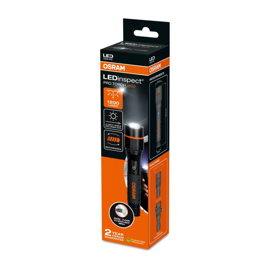 Osram - Linterna LED recargable regulable LEDINSPECT PRO TORCH 1200 LED/13W/3,6V 4000 mAh IP44
