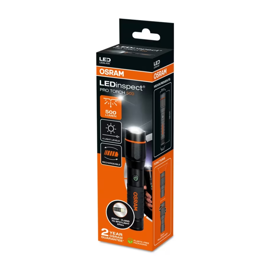 Osram - Linterna LED recargable regulable LEDINSPECT PRO TORCH 500 LED/6W/3,7V 2200 mAh IP44
