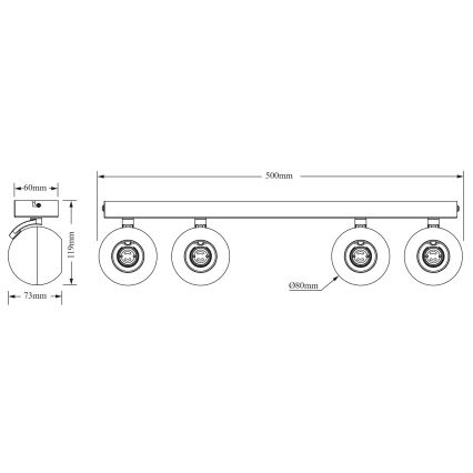 Osram - Luminaria de focos SPOT SPHERAL 4xGU10/6W/230V blanca