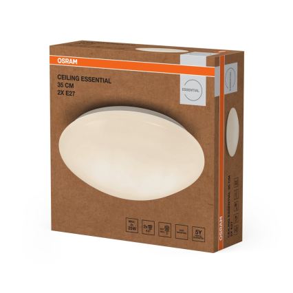Osram - Luminaria de techo CEILING ESSENTIAL 2xE27/25W/230V Ø 35 cm blanco