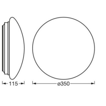 Osram - Luminaria de techo CEILING ESSENTIAL 2xE27/25W/230V Ø 35 cm blanco