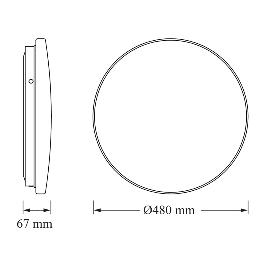 Osram - Luminaria de techo CEILING ROUND LED, 36W/230V, 3000K, Ø 48 cm, blanca