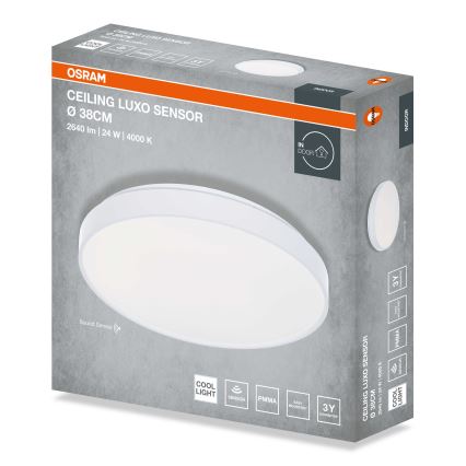 Osram - Plafón LED con sensor crepuscular CEILING LUXO LED/24W/230V Ø 38 cm blanco