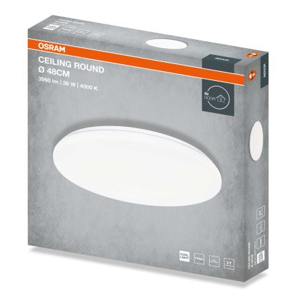 Osram - Luminaria de techo LED CEILING ROUND LED/36W/230V 4000K, diámetro 48 cm, blanca