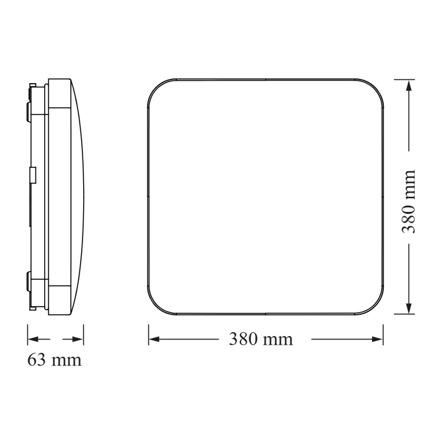 Osram - Plafón LED con sensor de crepúsculo CEILING SQUARE LED/36W/230V 4000K 38x38 cm blanco