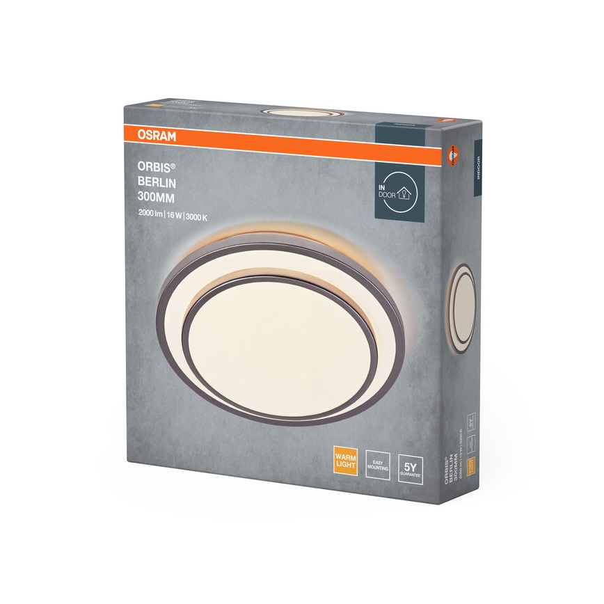 Osram - Luminaria de techo LED ORBIS BERLIN LED/16W/230V Ø 29,3 cm plateada