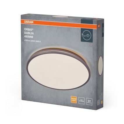 Osram - Luminaria de techo LED ORBIS DUBLIN LED/36W/230V, diámetro 49 cm, plateada